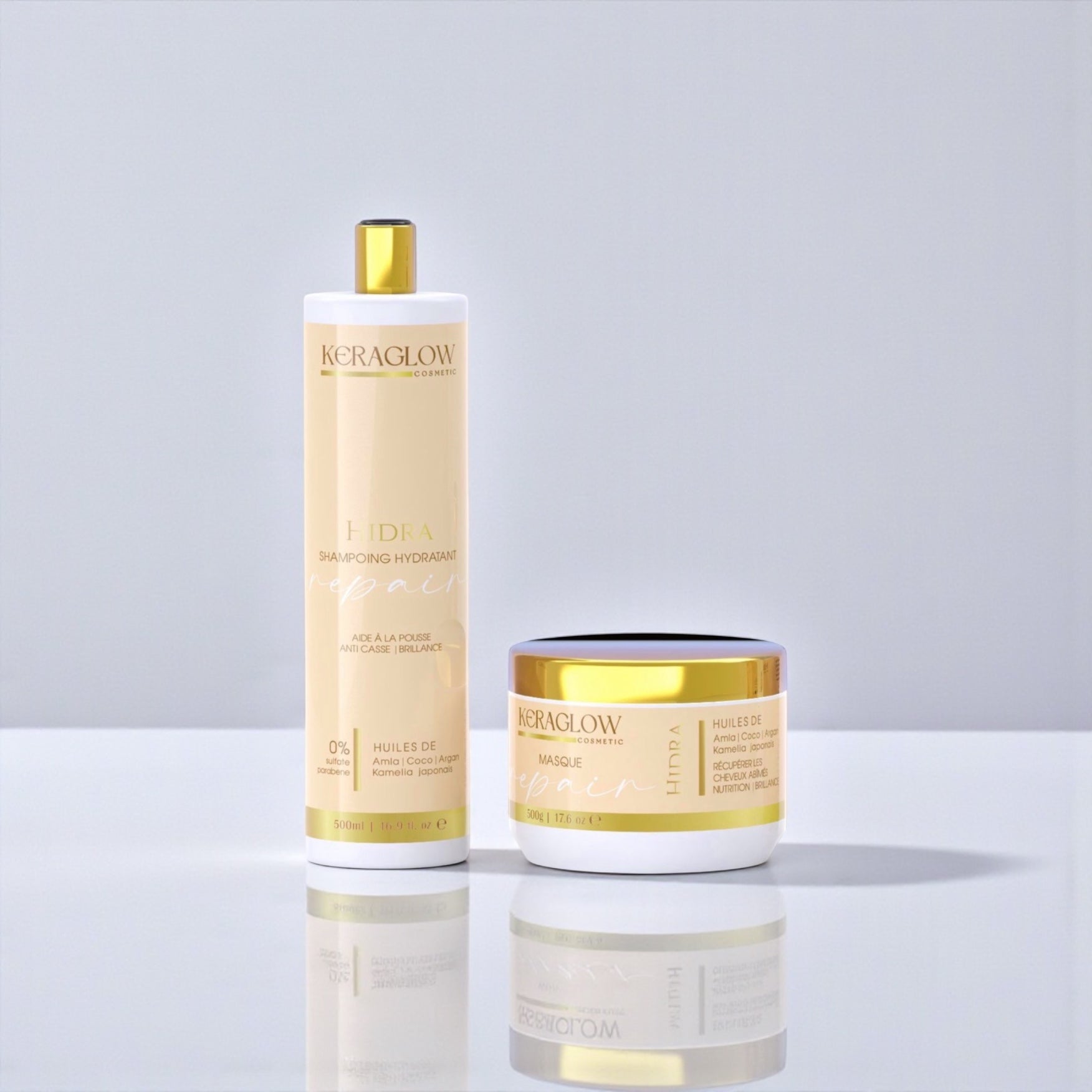 Kit Repair Keraglow – Shampoing & Masque Sans Sulfate | Entretien Lissage
