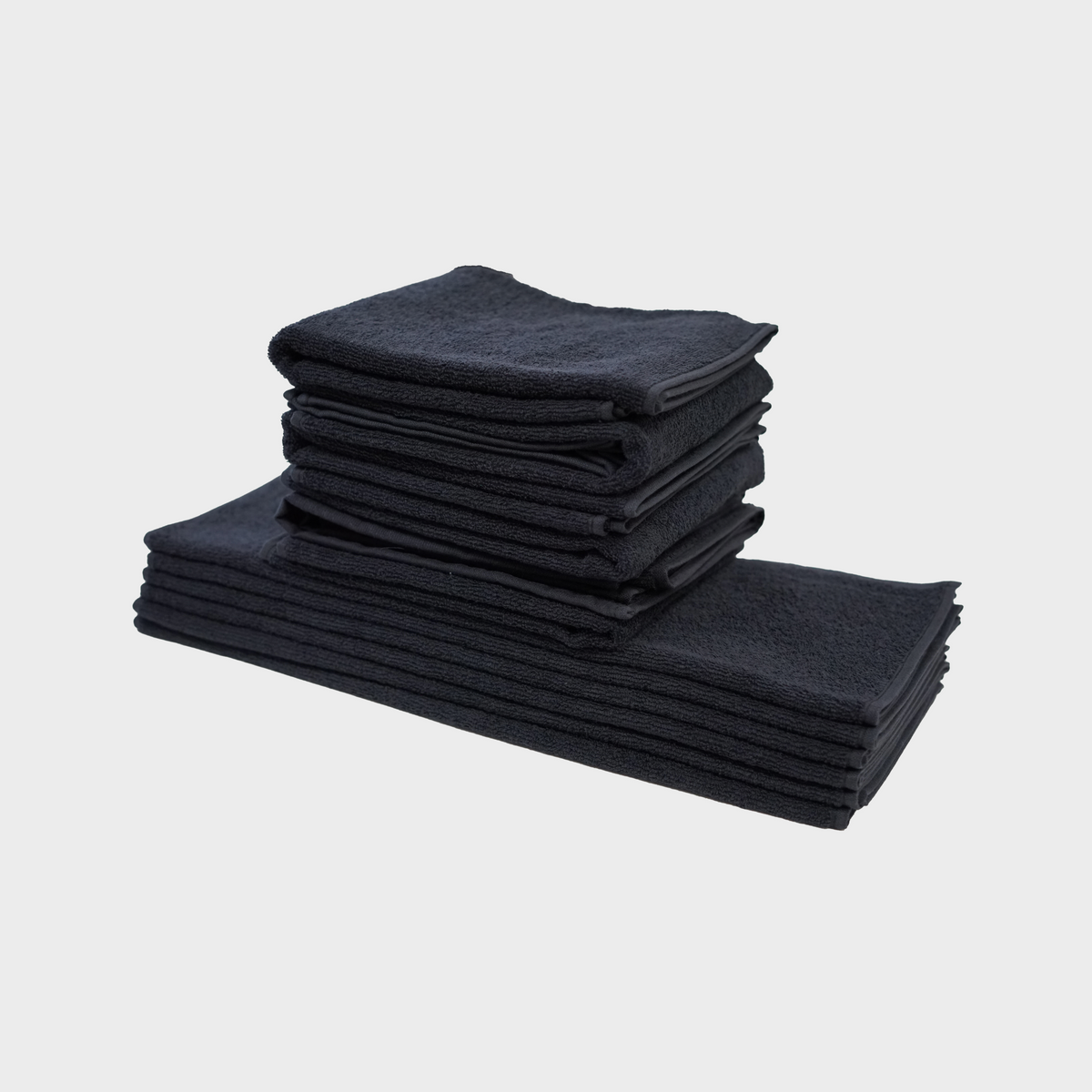 12 Serviettes Noires BBHair 100% Coton 50x83cm