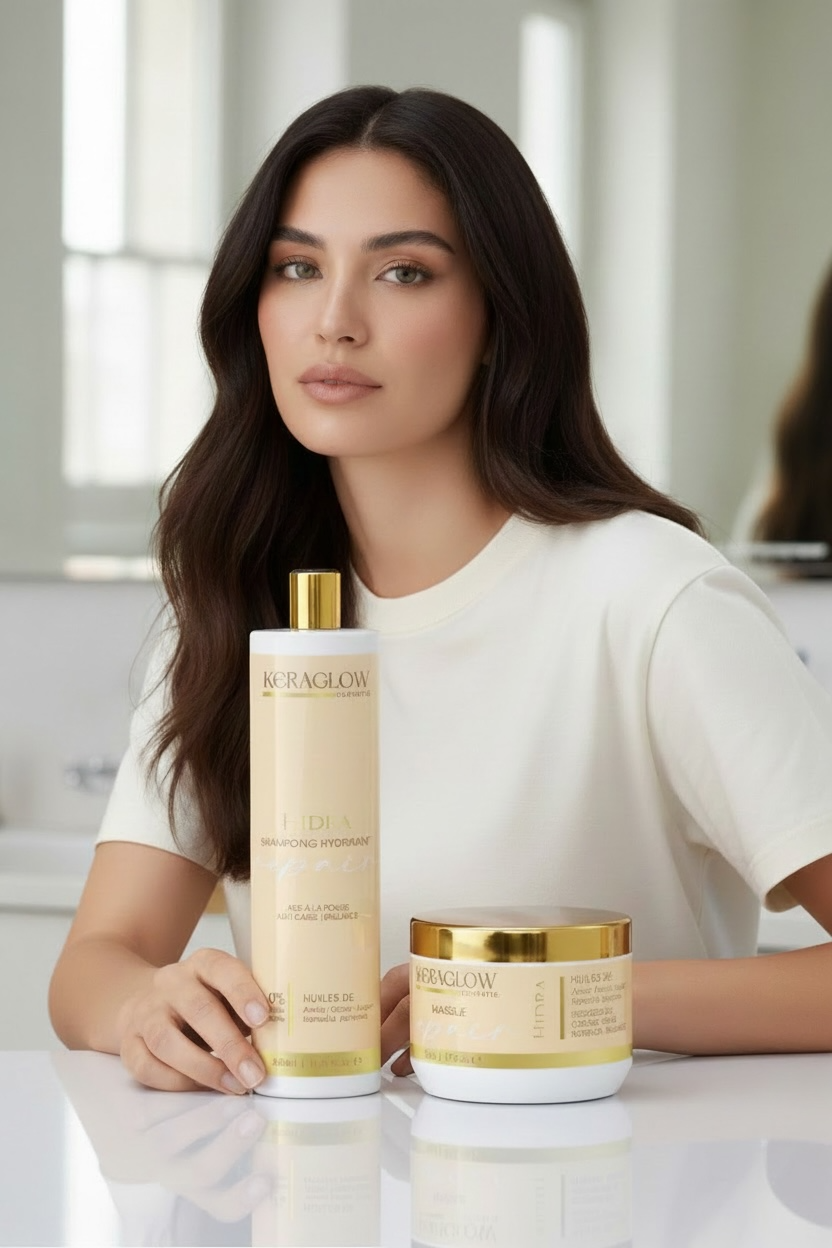 Kit Repair Keraglow – Shampoing & Masque Sans Sulfate | Entretien Lissage