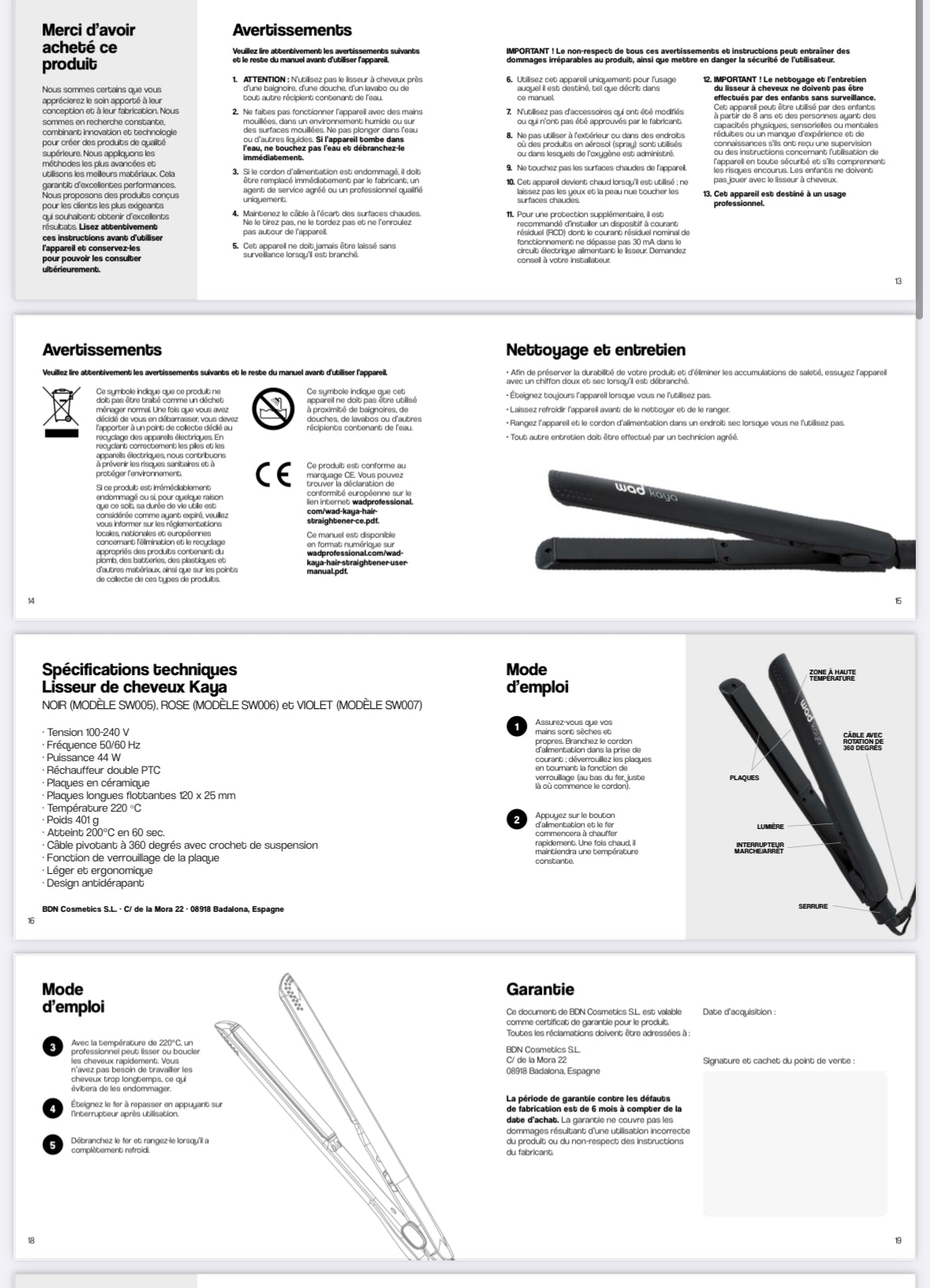 Lisseur - Kaya - fer à lisser cheveux