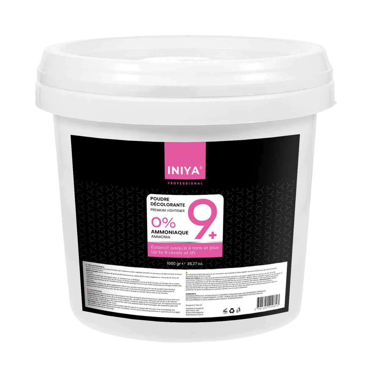 Iniya Poudre Décolorante Sans Ammoniaque Blond Premium Lightener 9+ 1kg