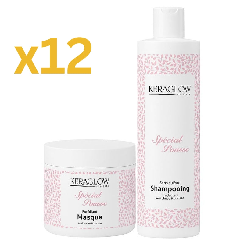 Lot Pour Pro Kit Sans Sulfate KeraGlow Spécial Pousse Lissage Expert