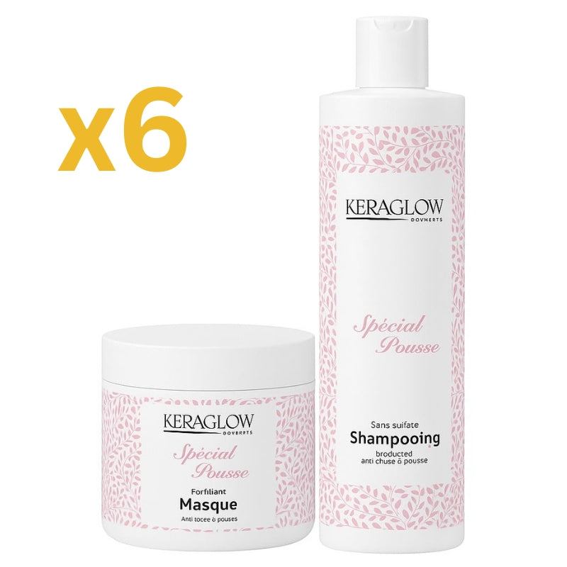 Lot Pour Pro Kit Sans Sulfate KeraGlow Spécial Pousse Lissage Expert