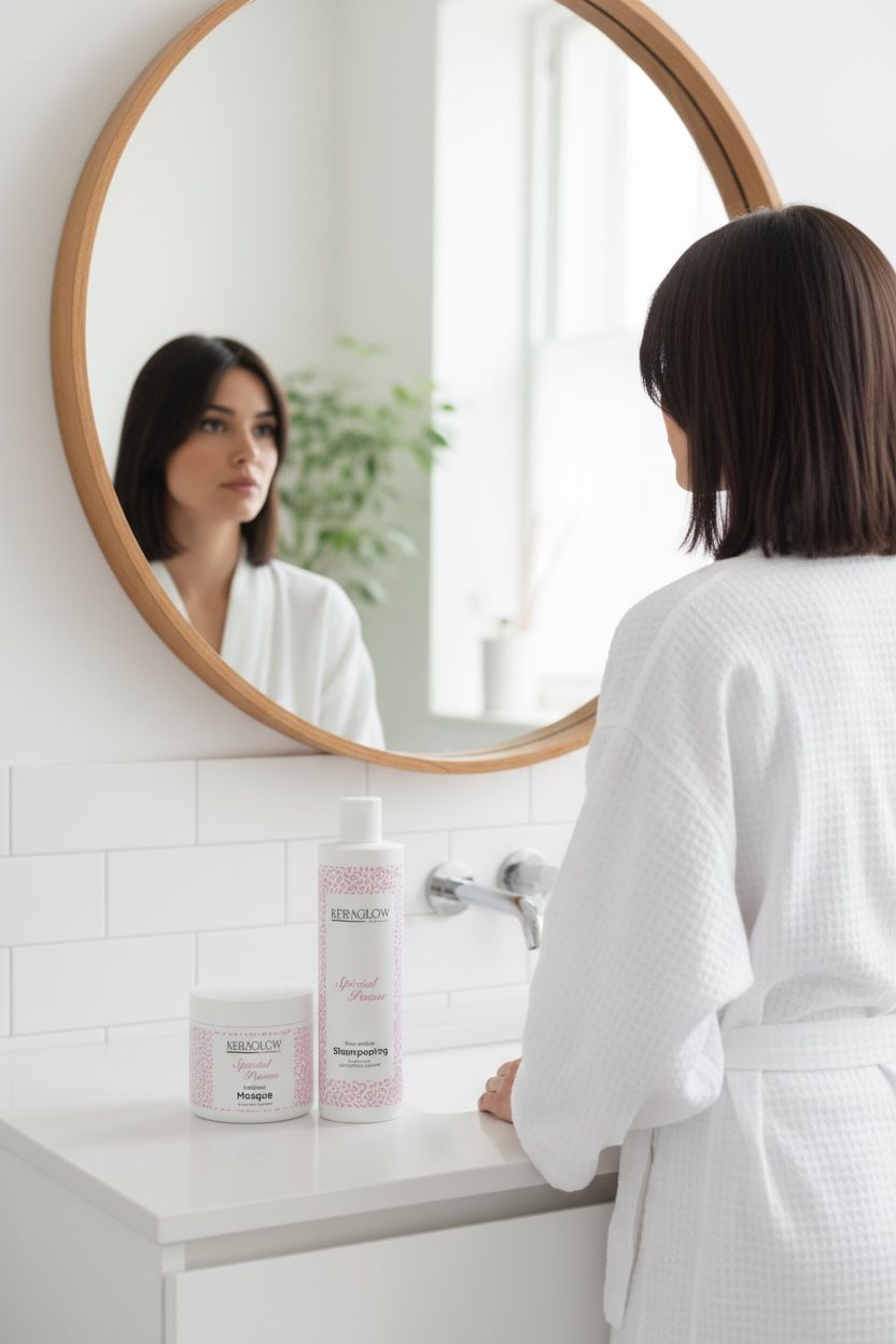 Lots de 6 KERAGLOW Shampoing, Masque Spécial Pousse – & Huile Anti-Chute Énergisants sans Sulfate