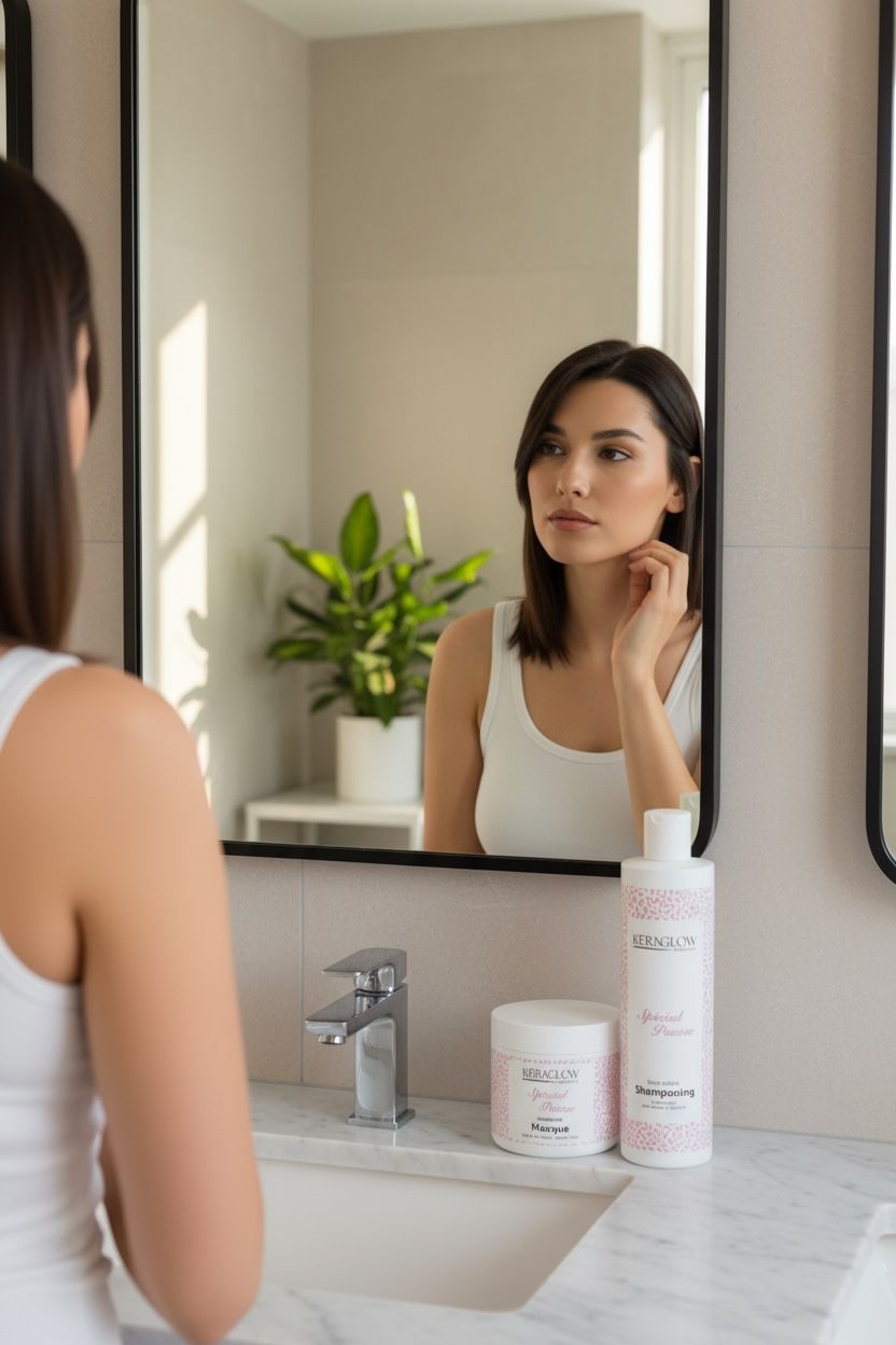 Lots de 6 KERAGLOW Shampoing, Masque Spécial Pousse – & Huile Anti-Chute Énergisants sans Sulfate