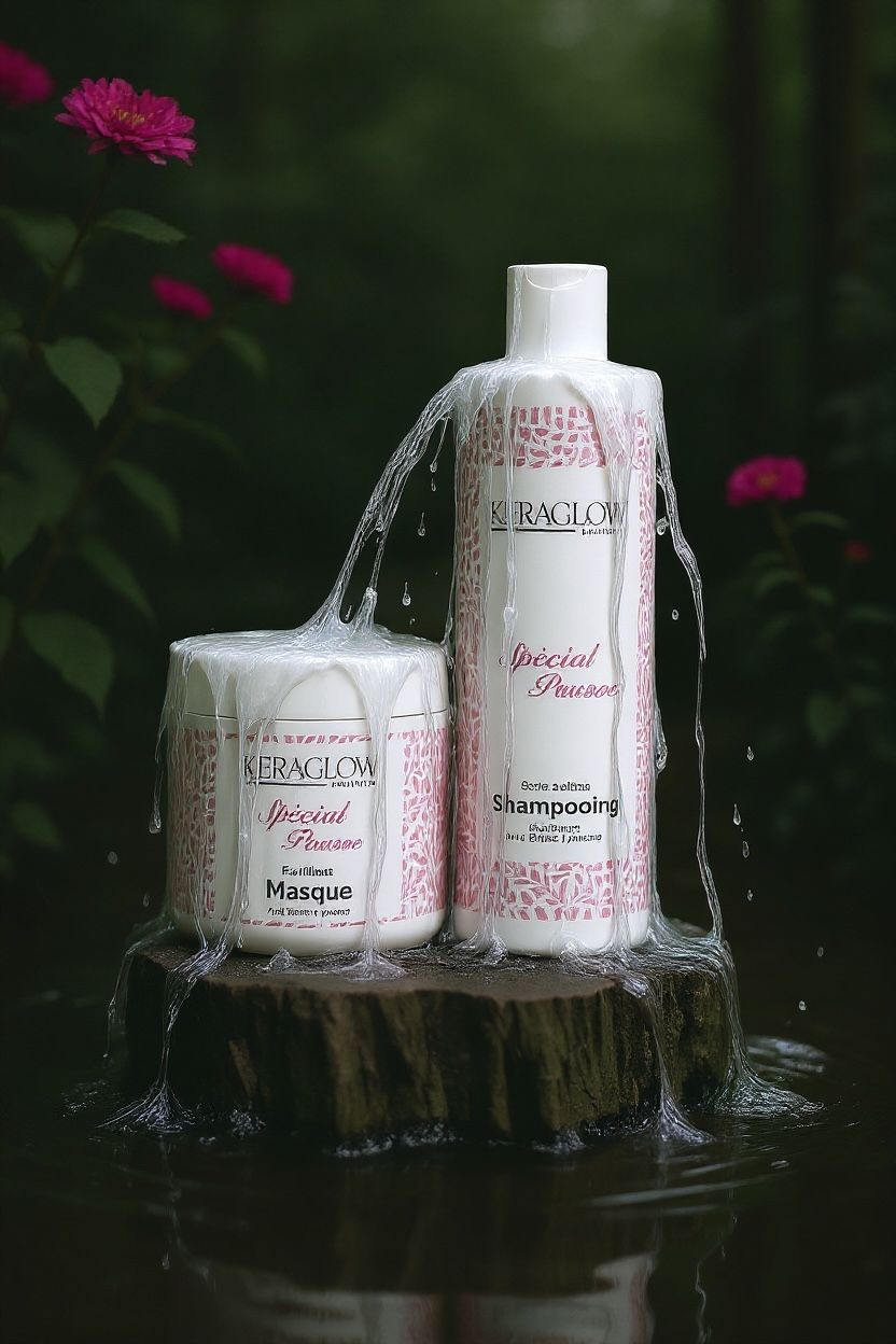 Lots de 6 KERAGLOW Shampoing, Masque Spécial Pousse – & Huile Anti-Chute Énergisants sans Sulfate