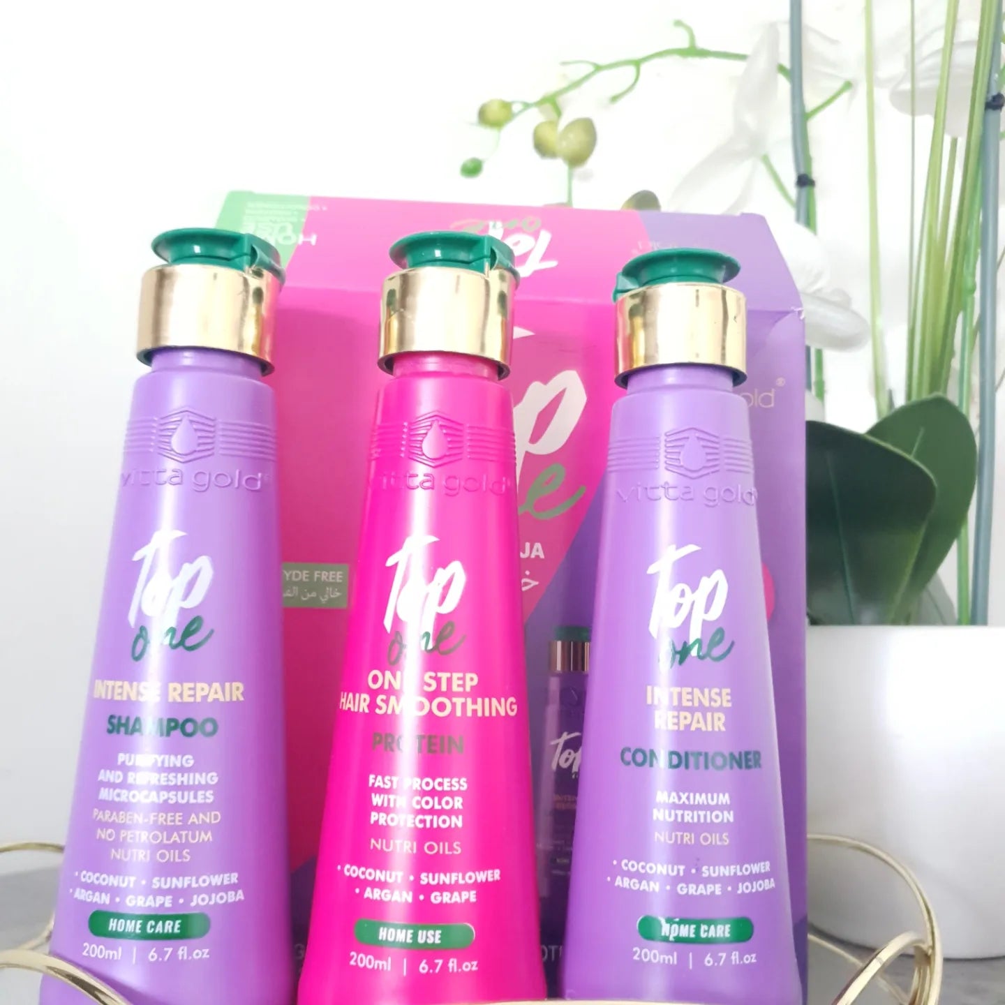 Lissage Brésilien Top One Vitta Gold 3x200ml kits lissage